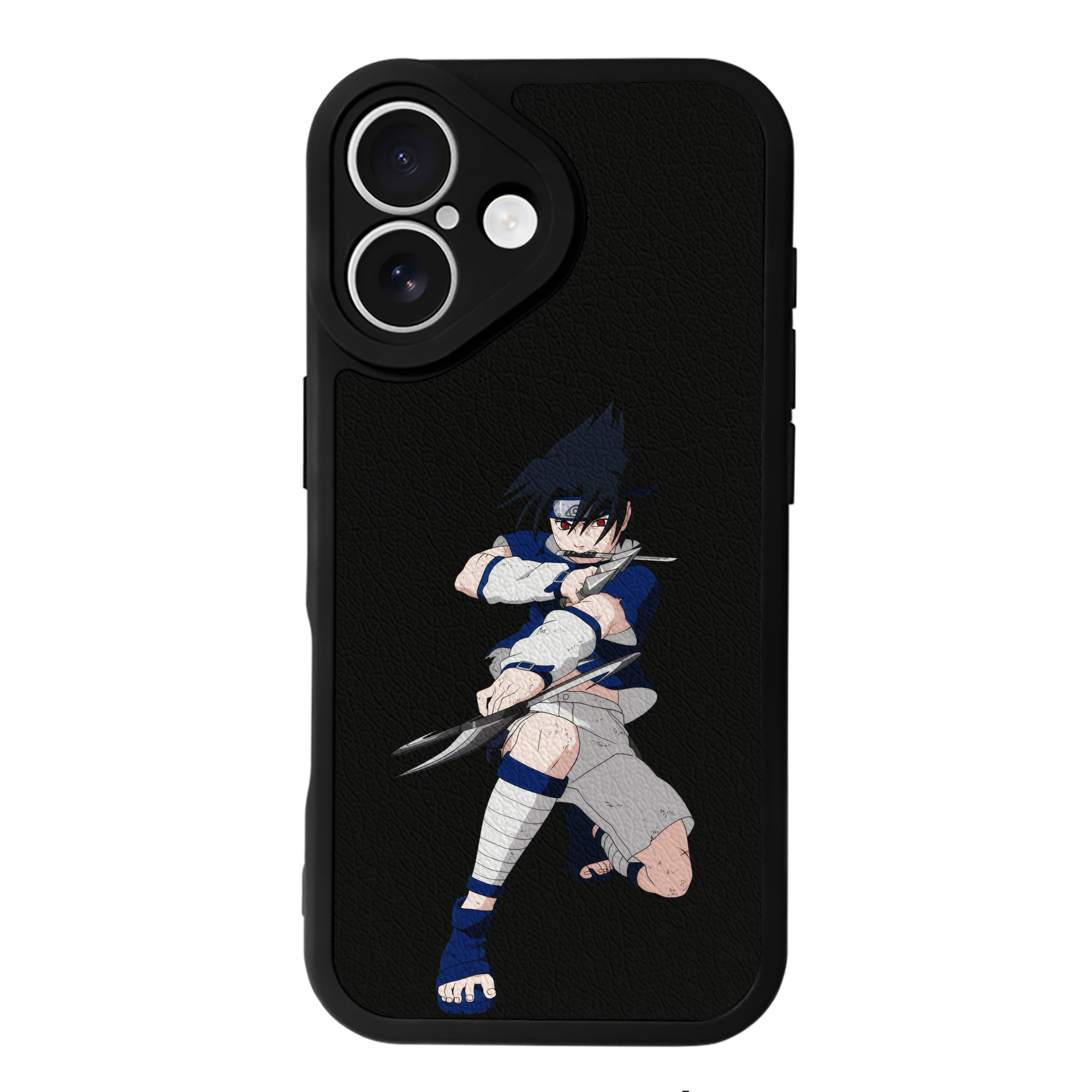 （画像用） NARUTO -ナルト- うちは サスケ Uchiha Sasuke 【iPhone 16シリーズ対応】シリコンスマホケース（レザー調） 材質：シリコン